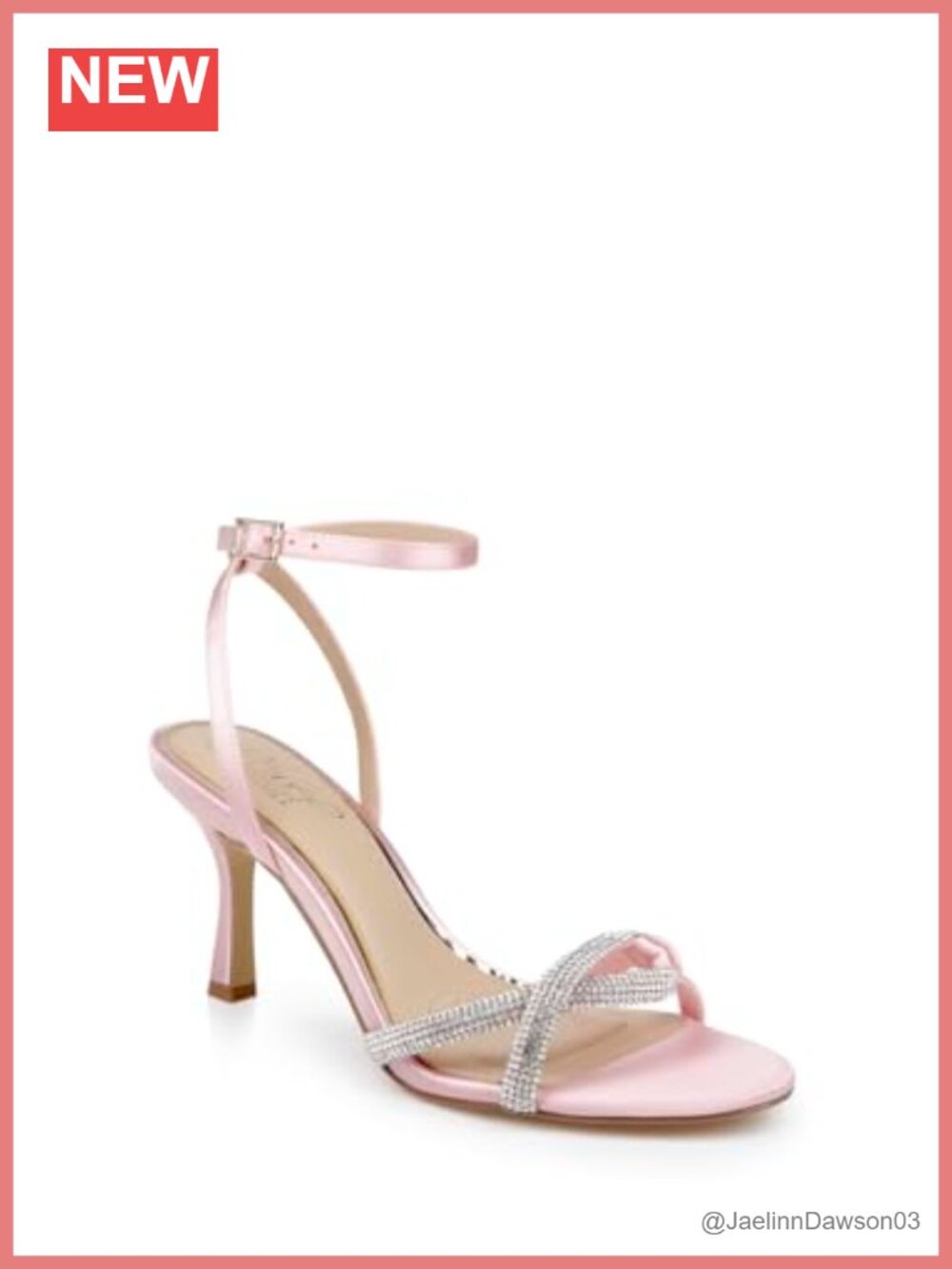 Jewel Badgley Mischka Fiji Mid Stiletto Heel Sandals Size? Ankle Strap Satin